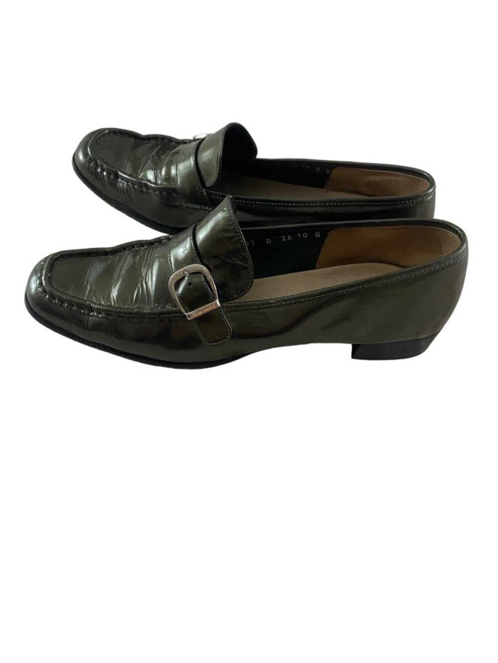 Salvatore Ferragamo Women's Side Buckle Slip On Loafers - 10A